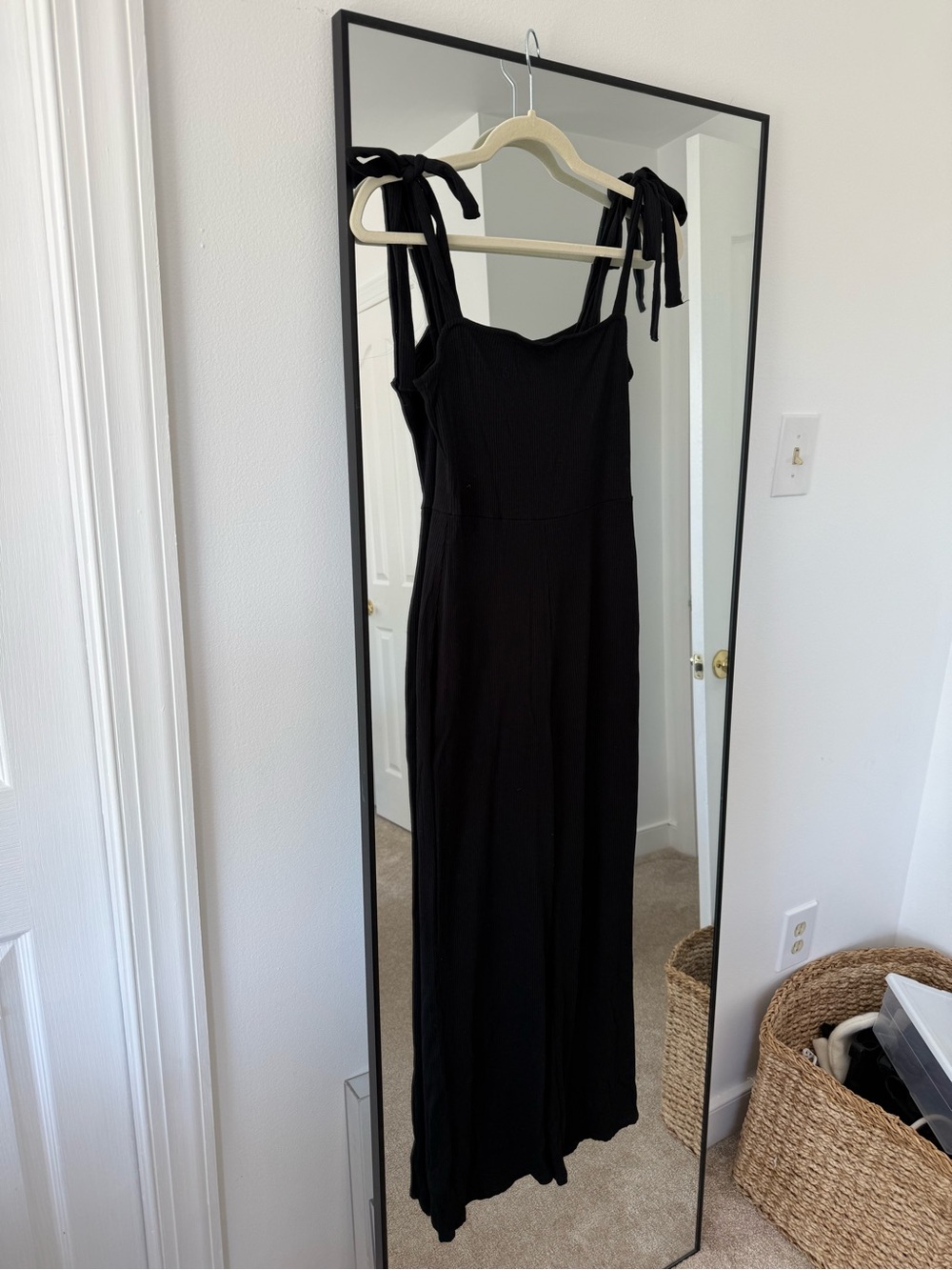 Urban Outfitters Black Tie-Shoulder Jumpsuit